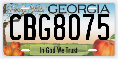 GA license plate CBG8075