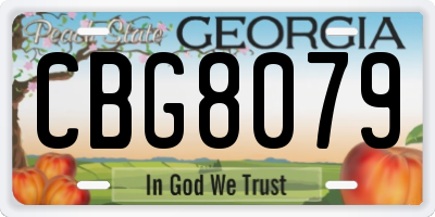 GA license plate CBG8079