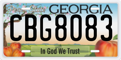 GA license plate CBG8083