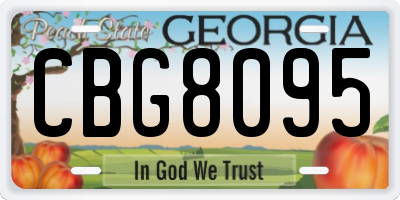 GA license plate CBG8095