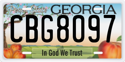 GA license plate CBG8097