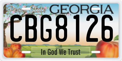 GA license plate CBG8126