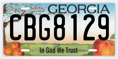 GA license plate CBG8129