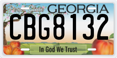 GA license plate CBG8132
