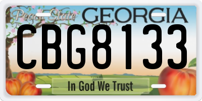 GA license plate CBG8133