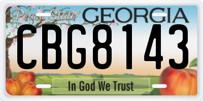 GA license plate CBG8143