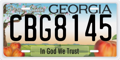 GA license plate CBG8145