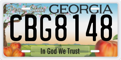 GA license plate CBG8148