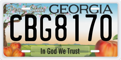 GA license plate CBG8170