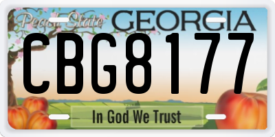 GA license plate CBG8177