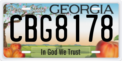 GA license plate CBG8178