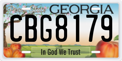 GA license plate CBG8179