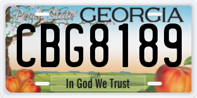 GA license plate CBG8189