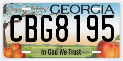 GA license plate CBG8195