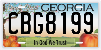 GA license plate CBG8199
