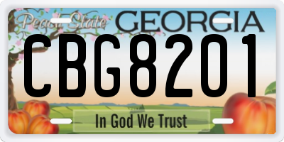 GA license plate CBG8201