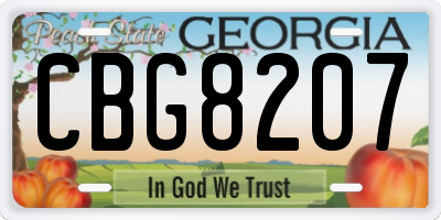 GA license plate CBG8207