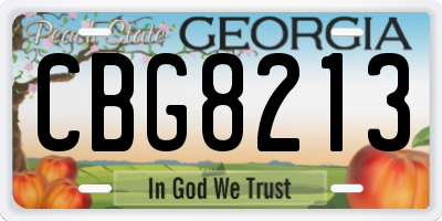 GA license plate CBG8213