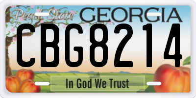 GA license plate CBG8214