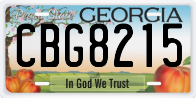 GA license plate CBG8215
