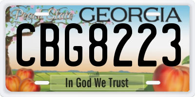 GA license plate CBG8223