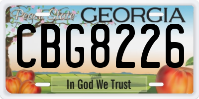 GA license plate CBG8226