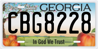 GA license plate CBG8228
