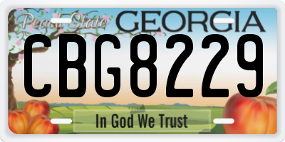 GA license plate CBG8229