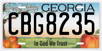 GA license plate CBG8235