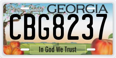 GA license plate CBG8237