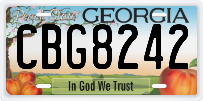 GA license plate CBG8242