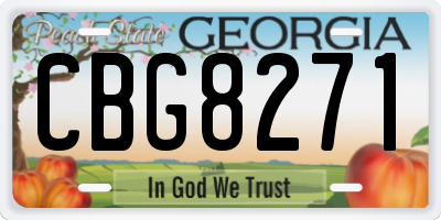 GA license plate CBG8271