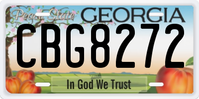 GA license plate CBG8272