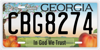 GA license plate CBG8274
