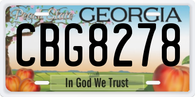 GA license plate CBG8278