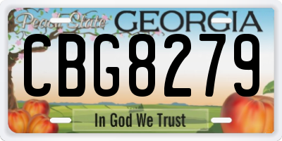 GA license plate CBG8279