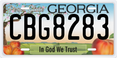 GA license plate CBG8283