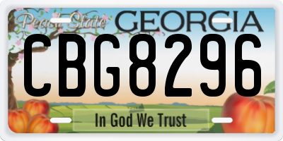 GA license plate CBG8296