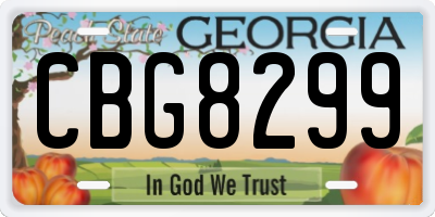 GA license plate CBG8299