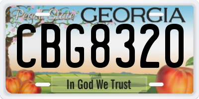 GA license plate CBG8320