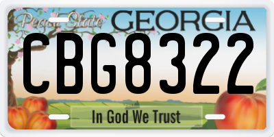 GA license plate CBG8322