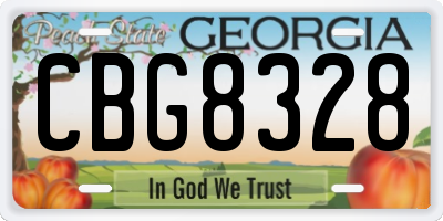 GA license plate CBG8328