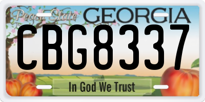 GA license plate CBG8337