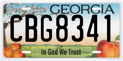 GA license plate CBG8341