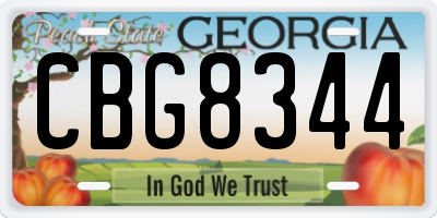 GA license plate CBG8344