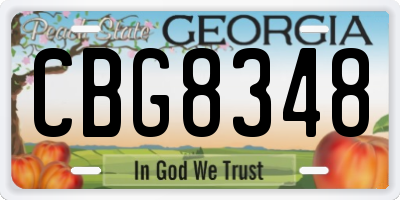 GA license plate CBG8348