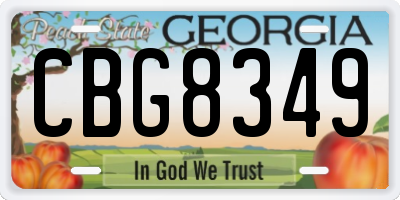 GA license plate CBG8349