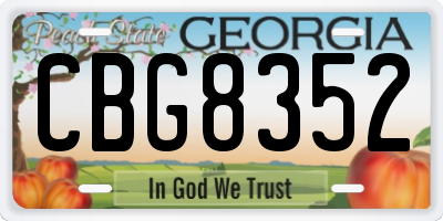 GA license plate CBG8352