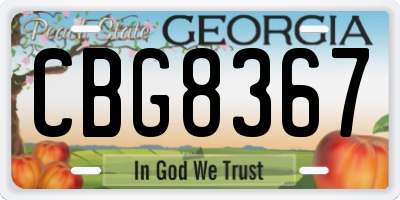 GA license plate CBG8367