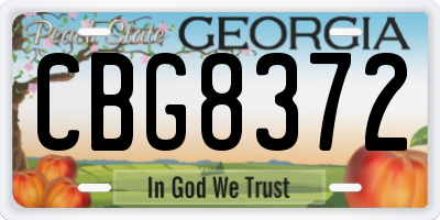 GA license plate CBG8372